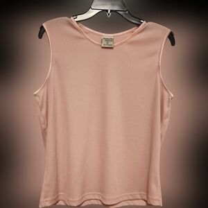 ALLISON  DALEY Light Pink Ribbed Tank Top